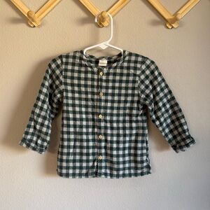 H&M Green Plaid Button Down Shirt